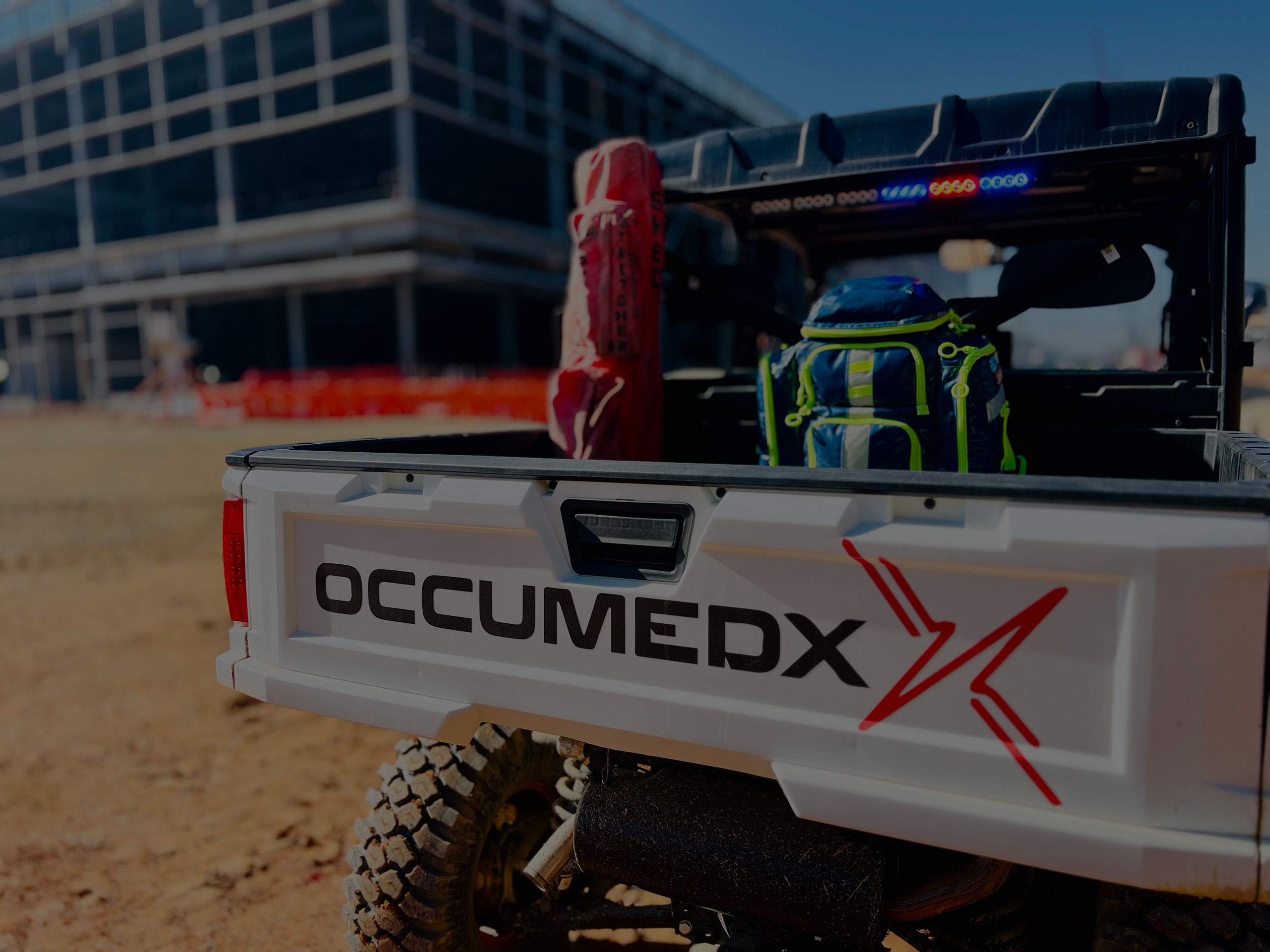 OccuMedX mobile medical response truck on a job site delivering onsite medical solutions